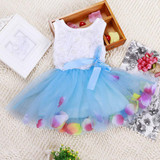Hot Sell Baby Kids Girls Dress Princess Pageant Party Tutu Dress Lace Bow Flower Tulle dress