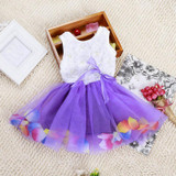Hot Sell Baby Kids Girls Dress Princess Pageant Party Tutu Dress Lace Bow Flower Tulle dress