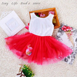 Hot Sell Baby Kids Girls Dress Princess Pageant Party Tutu Dress Lace Bow Flower Tulle dress