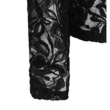 Hot Sales Sheer Lace Patchwork Blazer Coat Lady Suit Outwear Women OL Formal Slim Jacket Black White Plus Size S-XL