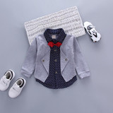 Hot Sales Infant Baby Boys Sets Red Plaid Long-sleeved Shirt+ Pants 2pcs Outfits Toddlers Bow Tie Set Clothes 2017 Spring