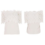 Hot Sales Fashion Women  Chiffon Shirt Lace Crochet Casual Summer Off Shoulder Tops Cozy Blouse Hot Sales Fashion Women  Chiffon Shirt Lace Crochet Casual Summer Off Shoulder Tops Cozy Blouse