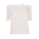 Hot Sales Fashion Women  Chiffon Shirt Lace Crochet Casual Summer Off Shoulder Tops Cozy Blouse