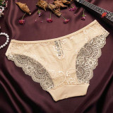 Hot sale! Women's sexy lace hollow briefs panties seamless cotton breathable panty Plus Size girl brand underwear