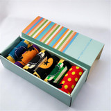 Hot sale! women cartoon socks gift box 6 pairs/lot autumn-winter 3d little Minions socks fashion lady and women's cotton sock