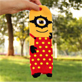 Hot sale! women cartoon socks gift box 6 pairs/lot autumn-winter 3d little Minions socks fashion lady and women's cotton sock