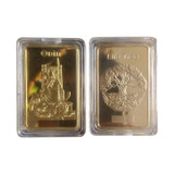 Hot Sale! Tree of Life Retail Rare 1 OZ. Pure Gold Plated Layered Ingot Bullion Bar