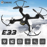 Hot Sale! Eachine E33 2.4G 6CH 6-Axis Gyro With Headless Mode LED Light RC Drone Mini Quadcopter Helicopter Toy RTF
