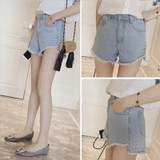 Hot Sale Women's Denim Shorts Fashion Vintage Tassel Rivet Ripped Loose High Waisted Short Jeans Punk Sexy Woman Summer Style