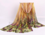 Hot sale women winter scarf 2017 fashion women's long scarf leaves print viole scarves ladies echarpe soft warm shawls