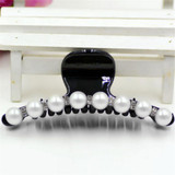 Hot Sale Women Pearl Hair Crab Plastic Hair Claws Clamp Resin Barette Top Gripper Crystal Rhinestone Pearl Hairpins Hair Clip