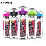BAISPO 32oz 900ml BPA Free Fruit Infuser Juice Shaker Sports Lemon Water Bottle Tour hiking Portable Climbing Camp Bottles