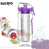 BAISPO 32oz 900ml BPA Free Fruit Infuser Juice Shaker Sports Lemon Water Bottle Tour hiking Portable Climbing Camp Bottles