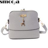 SMOOZA Women shoulder bags messenger bag women leather small shoulder bag famous brand cross body bag Deer Spliced Collision