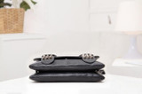 SMOOZA Skull Rivets Women Black Leather Messenger Bags Fashion Vintage Messenger Cool Shoulder Bags sac a main bolsa