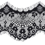 Smiry 3 Yards Eyelash Black Soft Floral French Lace Fabric Decoration Crafts Sewing Lace Trim Fabric For Dress Making Decoration