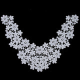 Smiry 1Pc White&amp;Black Small Flower Lace Fabric Neckline Lace Floral Lace Collar Venise Sewing Dress Costume Craft Decoration