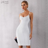 Adyce 2020 New Summer Blue Bodycon Bandage Dress Women Sexy Spaghetti Strap Vestido Strapless Midi Celebrity Evening Party Dress