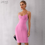 Adyce 2020 New Summer Blue Bodycon Bandage Dress Women Sexy Spaghetti Strap Vestido Strapless Midi Celebrity Evening Party Dress
