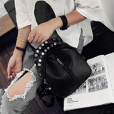 Small Women Backpacks Rivet Zipper Pu Leather Student Backpack Preppy Fashion Bag Girls Women's Backpack Female