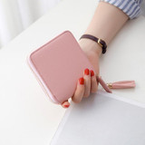 Small tassel Genuine Leather women purse female mini wallet multifunction women coin purse zipper brand money coin change wallet