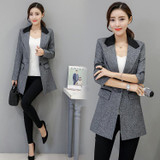 Small suit Jacket female 2017 Spring autumn Slim long style Women blazers Casual fashion Plus size Coat outerwear