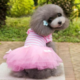 Small Dog Clothes Cute Pet Dog Puppy Stripe Bow Lace Tutu Dress Small Dog Clothes Cute Pet Dog Puppy Stripe Bow Lace Tutu Dress