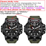 SMAEL Brand Men Sport Watch Dual Display Analog Digital LED Electronic Quartz-Watches Man Waterproof Swimming Wrist Watches Male