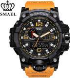 SMAEL Brand Men Sport Watch Dual Display Analog Digital LED Electronic Quartz-Watches Man Waterproof Swimming Wrist Watches Male