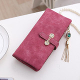 Slymaoyi Fashion Women Wallet Female Nubuck Leather Zipper Wallet Women's Long Design Coin Purse Holders Retro Wallet and Purses