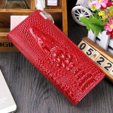 Slymaoyi Women Wallet Female Coin Purses Holders Genuine Leather 3D Embossing Alligator Fashion Crocodile Long Clutch Wallets