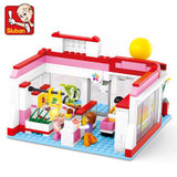 Sluban Girls Blocks Assembly Educational Building Blocks DIY 3D Bricks Plastic Block Building Playmobil Toys For Children
