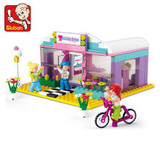 Sluban Girls Blocks Assembly Educational Building Blocks DIY 3D Bricks Plastic Block Building Playmobil Toys For Children