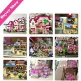 Sluban Girls Blocks Assembly Educational Building Blocks DIY 3D Bricks Plastic Block Building Playmobil Toys For Children