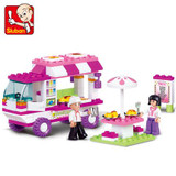 Sluban Girls Blocks Assembly Educational Building Blocks DIY 3D Bricks Plastic Block Building Playmobil Toys For Children