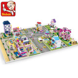 Sluban Girls Blocks Assembly Educational Building Blocks DIY 3D Bricks Plastic Block Building Playmobil Toys For Children
