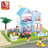 Sluban Girls Blocks Assembly Educational Building Blocks DIY 3D Bricks Plastic Block Building Playmobil Toys For Children