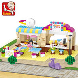 Sluban Girls Blocks Assembly Educational Building Blocks DIY 3D Bricks Plastic Block Building Playmobil Toys For Children