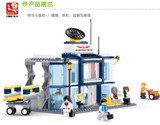 Sluban Model building kits compatible with lego city plane Airport 845 3D blocks Educational toys hobbies for children 026
