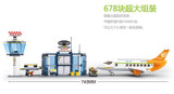 Sluban Model building kits compatible with lego city plane Airport 845 3D blocks Educational toys hobbies for children 026