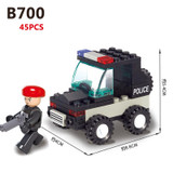 SLUBAN Building Blocks City House Snack Car TV Express Police Truck school bus Brick girls Toy