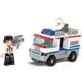 SLUBAN Building Blocks City House Snack Car TV Express Police Truck school bus Brick girls Toy