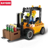 SLUBAN Building Blocks City House Snack Car TV Express Police Truck school bus Brick girls Toy