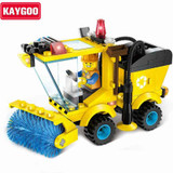 SLUBAN Building Blocks City House Snack Car TV Express Police Truck school bus Brick girls Toy