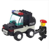 SLUBAN Building Blocks City House Snack Car TV Express Police Truck school bus Brick girls Toy