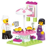 SLUBAN 102Pcs Pink Dream Snack Car Building Blocks Particles Bricks Girls educational toys toys for children