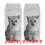 SLMVIAN Wholesale 3D Animal Cat Printed Socks For Men Women Cute Unisex Ankle Socks Women Socks Happy Casual Socks-002