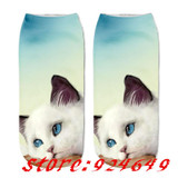 SLMVIAN Wholesale 3D Animal Cat Printed Socks For Men Women Cute Unisex Ankle Socks Women Socks Happy Casual Socks-002