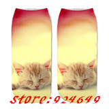 SLMVIAN Wholesale 3D Animal Cat Printed Socks For Men Women Cute Unisex Ankle Socks Women Socks Happy Casual Socks-002