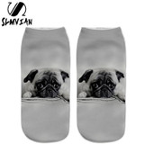 SLMVIAN New Lovely Dog pattern 3D Print Animal Women Socks Casual cartoon Socks Unisex Low Cut Ankle Socks-006